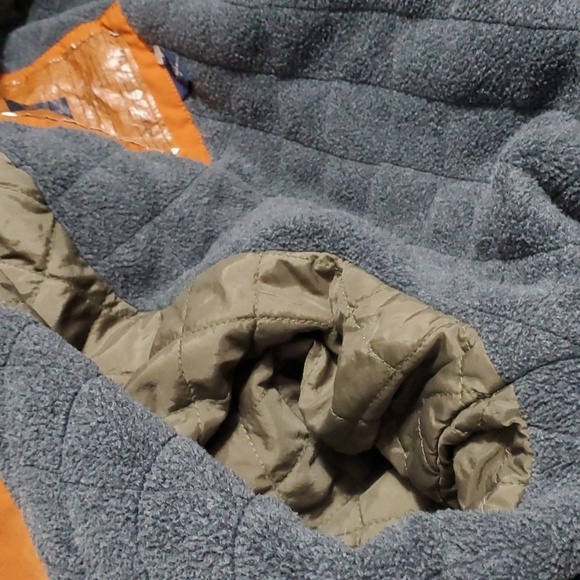 Gap jacket boys size large ( 10 ) orange grey green blue zippered pockets - Picture 15 of 16